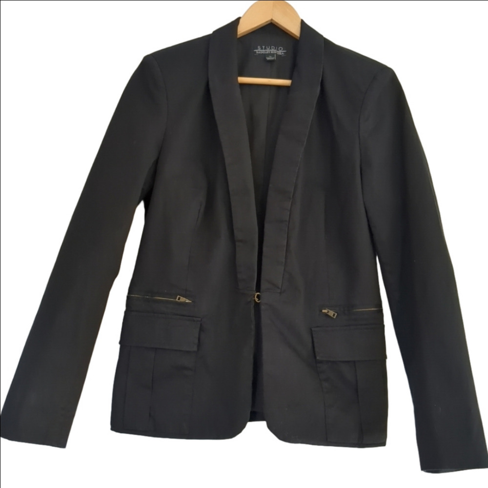 Badgley Mischka Blazer Women's Size 12 Black Corpcore Quiet Luxury Minimalist